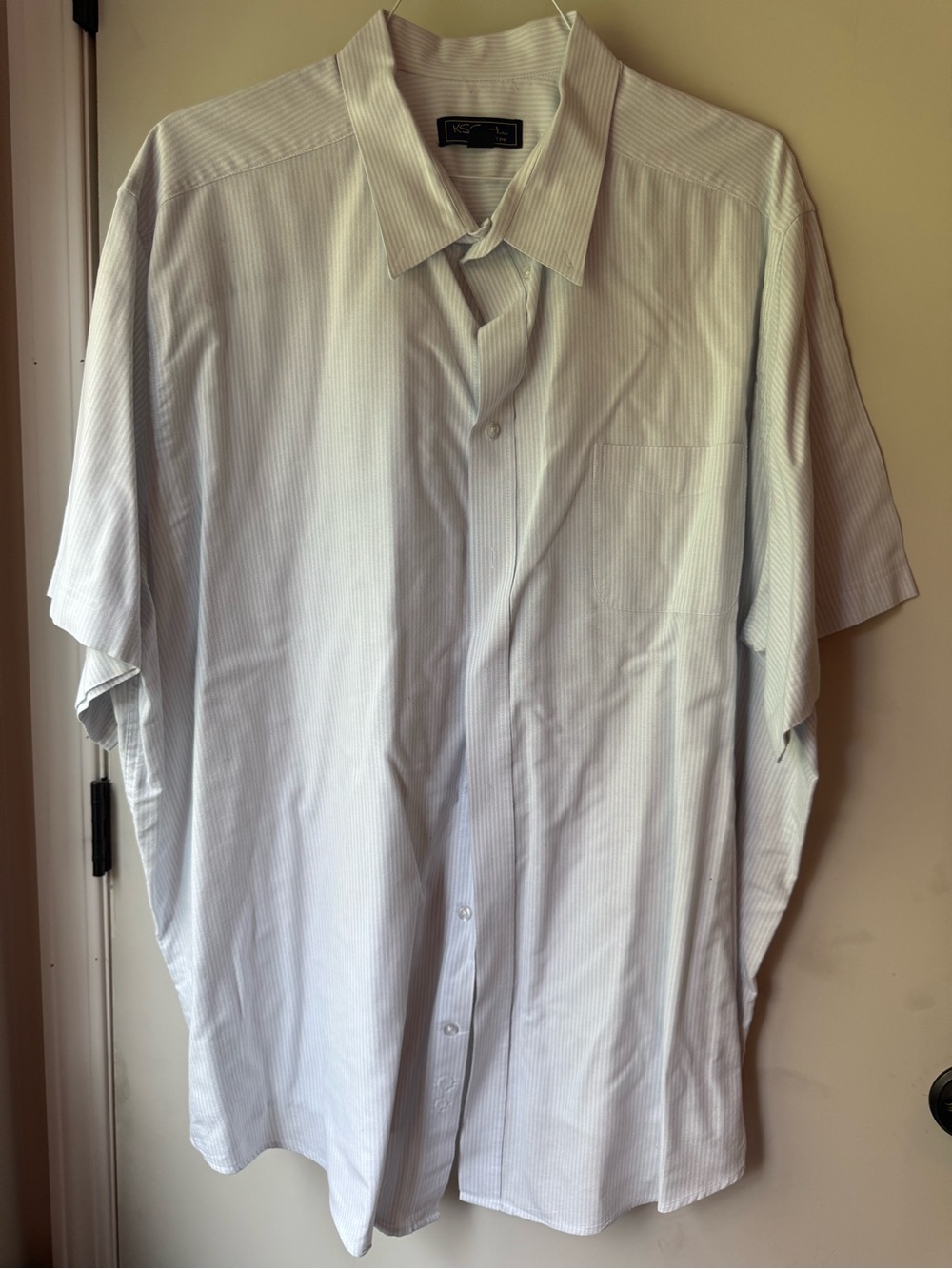 Signature Men's Light Blue & White Short-Sleeve Button-Down Shirt